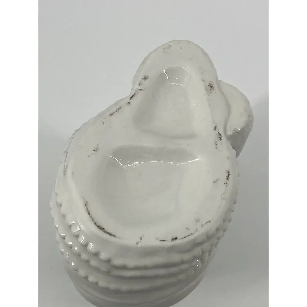 VTG Porcelain Asian Vase Vessel Bamboo Design White Blanc de Chine Glossy 10in